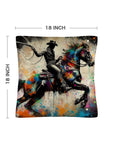 Painted Cowboy Throw Pillo Case Made in America