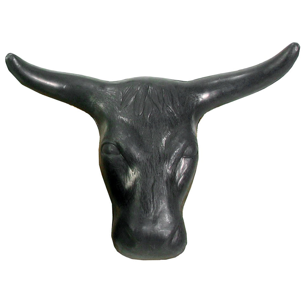 Tough-1 Steer Head Molded Plastic Mounting Prongs Roping Indoors Outdoors Black
