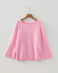 Solid Knit 3/4 Sleeve Dolman Sweater