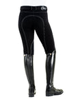 34 Regular Euro Melange Knee Patch Breech Featuring Contrast Stitching Black Shade