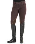 Ovation Euro Melange Knee Patch Breech Comfortable Denim-Knit Contrast Stitching