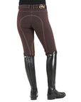 Ovation Euro Melange Knee Patch Breech Comfortable Denim-Knit Contrast Stitching