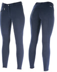Silicone-Grip Full-Seat Riding Breeches For Women Peacoat Blue All-Season Comfort