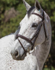 ExionPro Designer Stitched Mono Crown Piece Snaffle Bridle With Rubber Reins