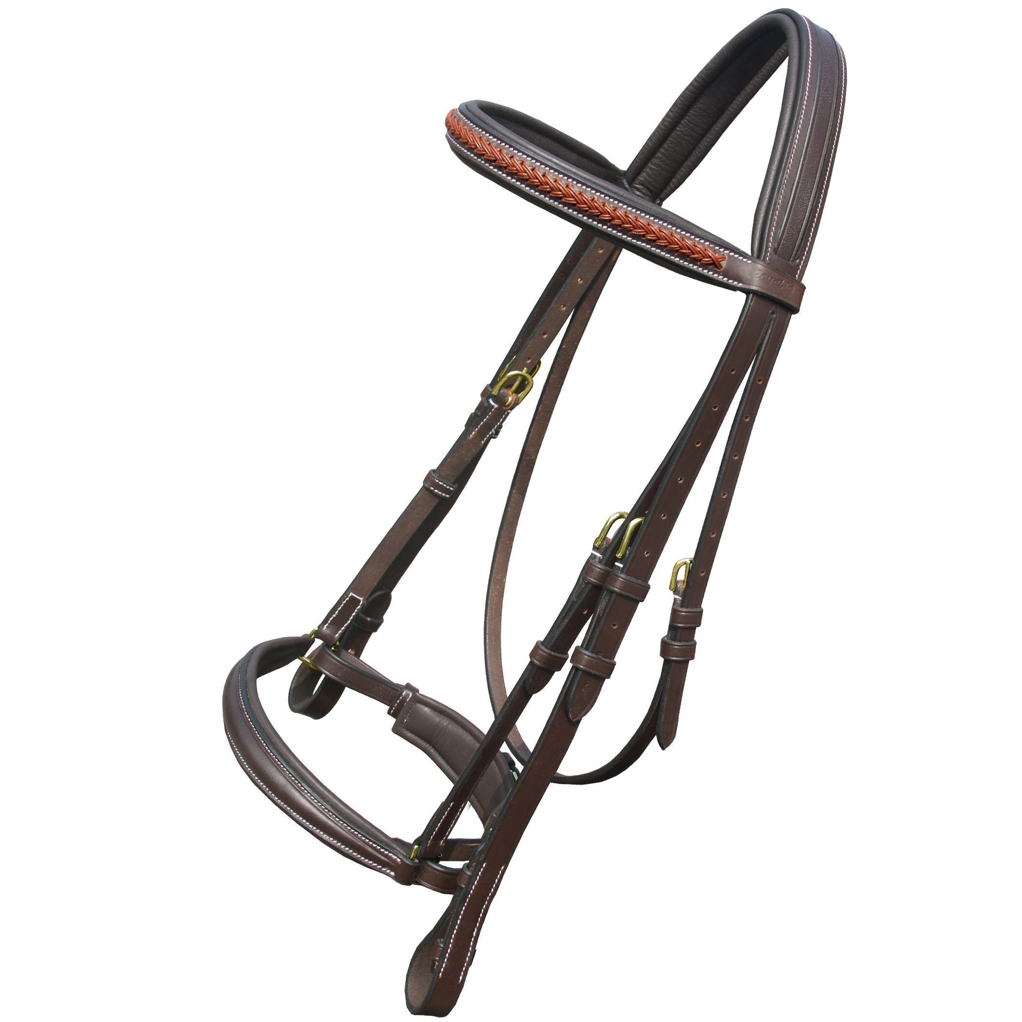 ExionPro Net Braided Browband &amp; Dressage Bridle with Web Reins