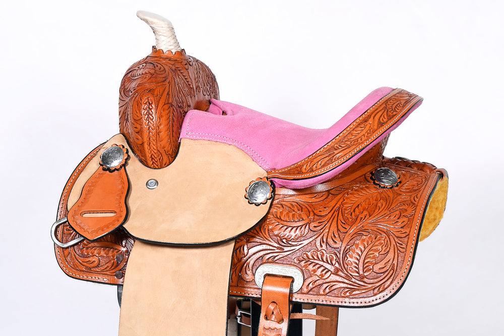 12 In Western Kids Youth Children Miniature Pony Saddle Leather Trail Tack