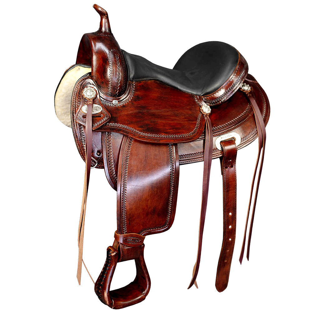 HILASON Western Horse Saddle American Leather Flex Tree Trail &amp; Pleasure Dark Brown