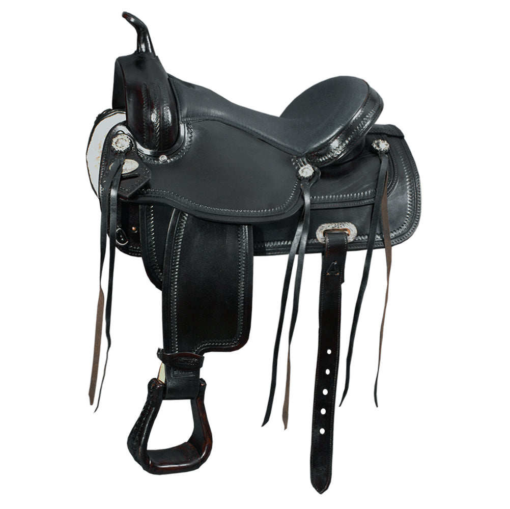 HILASON Western Horse Saddle American Leather Flex Tree Trail &amp; Pleasure Black