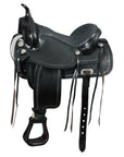 HILASON Western Horse Saddle American Leather Flex Tree Trail & Pleasure Black