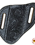 HILASON Leather Angled Knife Scabbard Sheath Cover Floral Tooled | Holster Pocket Buck