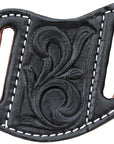 HILASON Leather Angled Knife Scabbard Sheath Cover Floral Tooled | Holster Pocket Buck