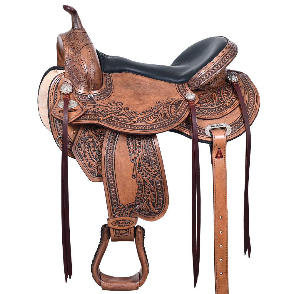 HILASON Western Horse Saddle American Leather Flex Tree Trail &amp; Pleasure Antique Brown