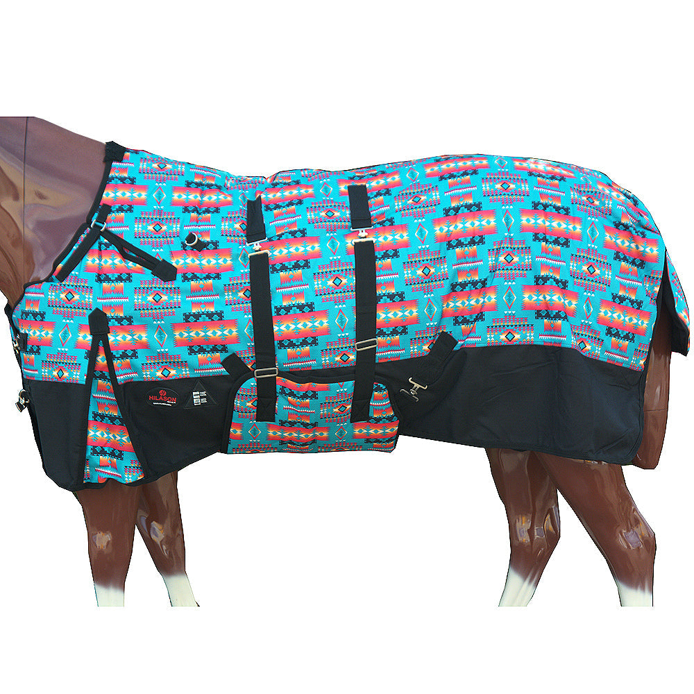 HILASON 1200D Winter Waterproof Poly Horse Printed Turnout Blanket Belly Wrap | Turnout Blankets for Horses