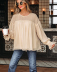 Mayaevi Sleeve Chiffon Blouse Long Sleeve Top