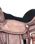 Hilason Western Horse Treeless Trail Pleasure American Leather Saddle