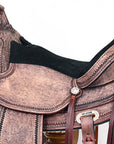 Hilason Western Horse Treeless Trail Pleasure American Leather Saddle