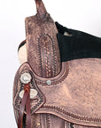 Hilason Western Horse Treeless Trail Pleasure American Leather Saddle