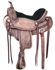 Hilason Western Horse Treeless Trail Pleasure American Leather Saddle