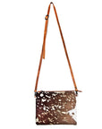 American Darling Western Small Crossbody Bag – Genuine Hair-On Cowhide Leather with Fringes, Adjustable Strap, Handcrafted in Texas