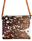 American Darling Western Small Crossbody Bag – Genuine Hair-On Cowhide Leather with Fringes, Adjustable Strap, Handcrafted in Texas