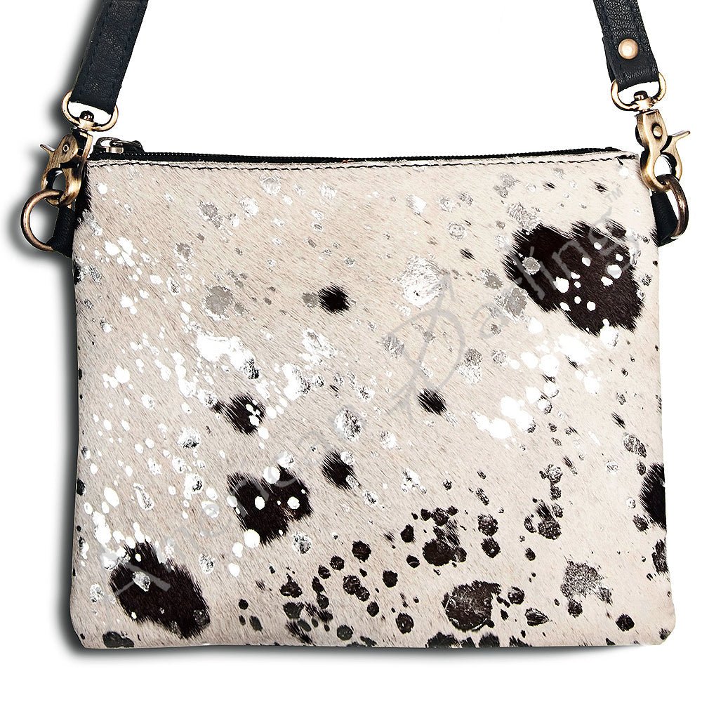 American Darling Western Small Crossbody Bag – Genuine Hair-On Cowhide Leather with Fringes, Adjustable Strap, Handcrafted in Texas