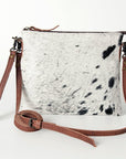 American Darling Western Small Crossbody Bag – Genuine Hair-On Cowhide Leather with Fringes, Adjustable Strap, Handcrafted in Texas