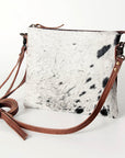 American Darling Western Small Crossbody Bag – Genuine Hair-On Cowhide Leather with Fringes, Adjustable Strap, Handcrafted in Texas