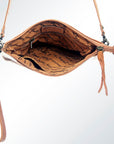 American Darling Western Small Crossbody Bag – Genuine Hair-On Cowhide Leather with Fringes, Adjustable Strap, Handcrafted in Texas