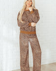Leopard Bow Embroidered Pullover and Pants Set