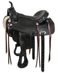 HILASON Western Horse Saddle American Leather Flex Tree Trail & Pleasure Black