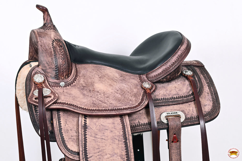 HILASON Western Horse Saddle American Leather Flex Tree Trail &amp; Pleasure Brown