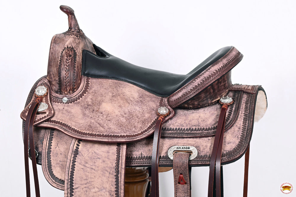 HILASON Western Horse Saddle American Leather Flex Tree Trail &amp; Pleasure Brown