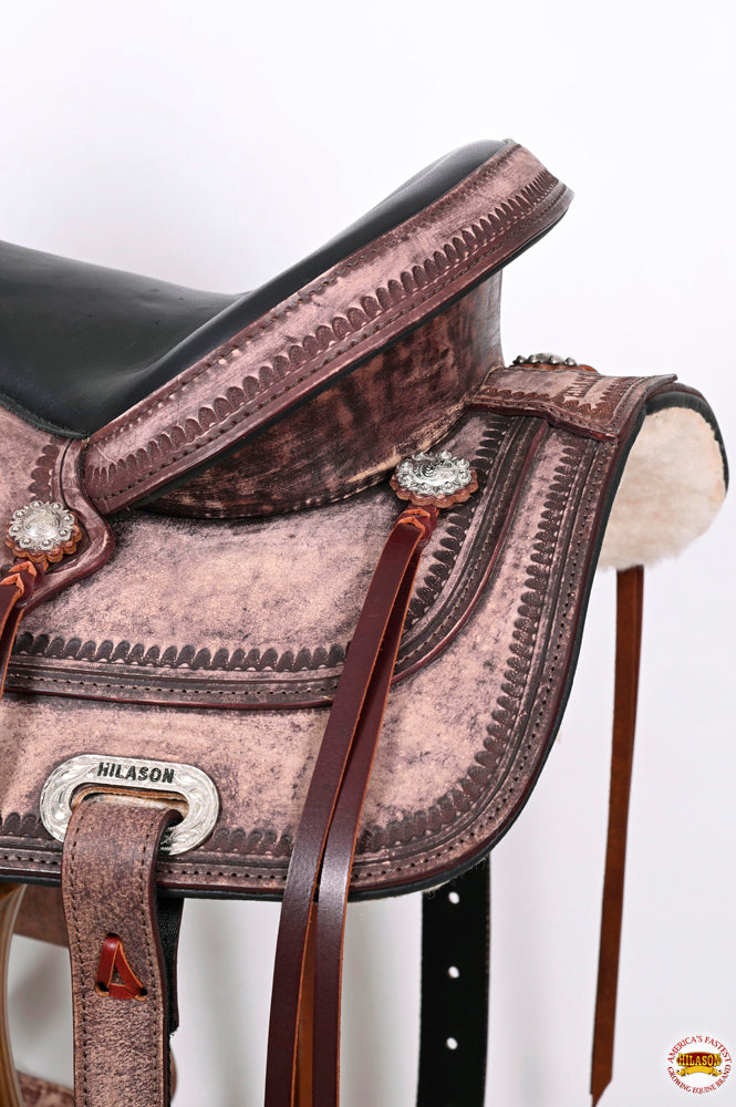 HILASON Western Horse Saddle American Leather Flex Tree Trail &amp; Pleasure Brown