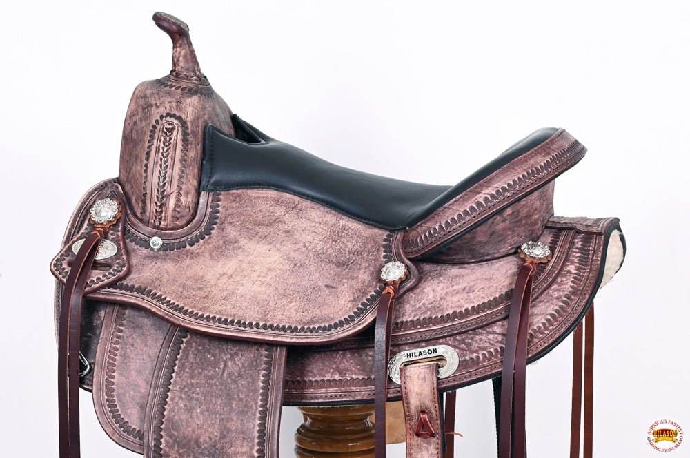 HILASON Western Horse Saddle American Leather Flex Tree Trail &amp; Pleasure Antique Brown