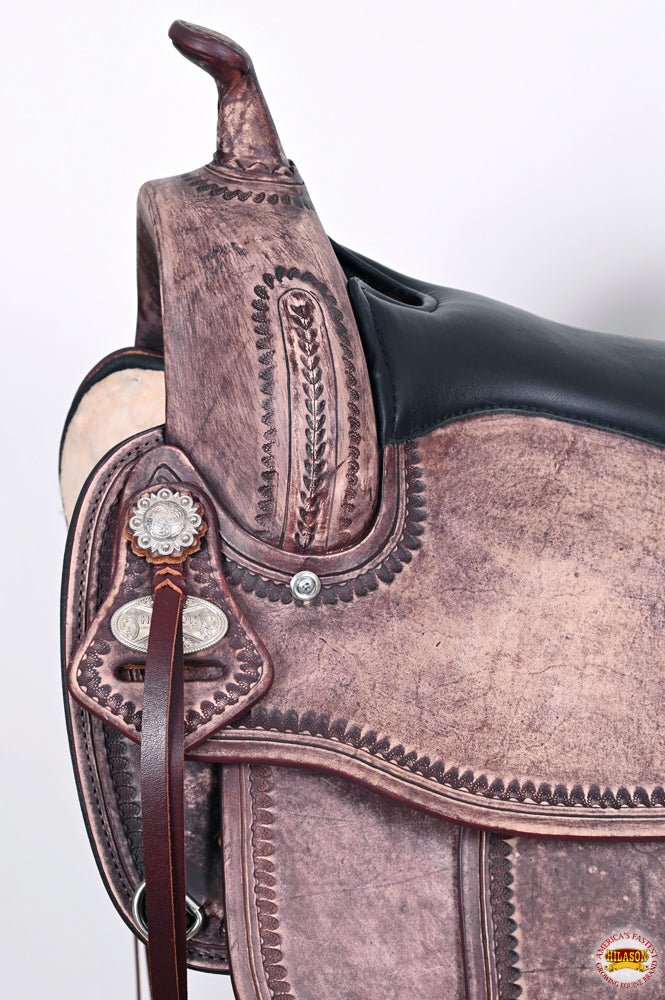 HILASON Western Horse Saddle American Leather Flex Tree Trail &amp; Pleasure Antique Brown