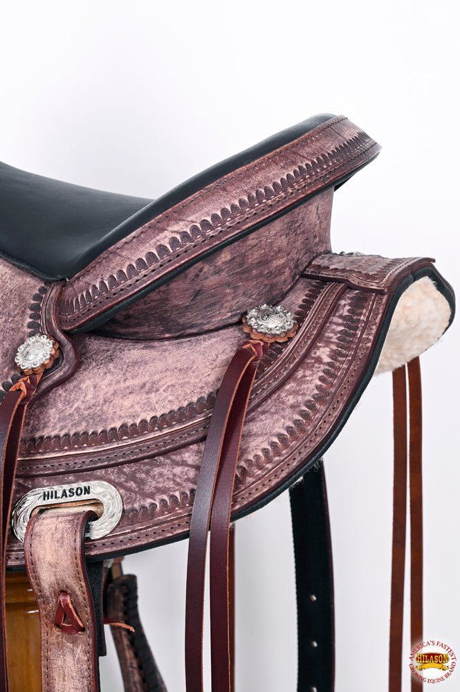 HILASON Western Horse Saddle American Leather Flex Tree Trail &amp; Pleasure Antique Brown