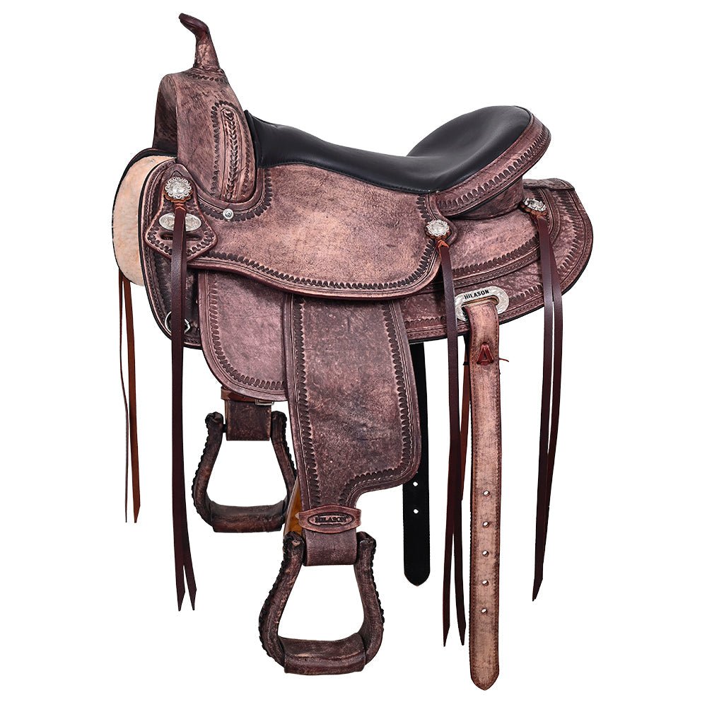 HILASON Western Horse Saddle American Leather Flex Tree Trail &amp; Pleasure Antique Brown