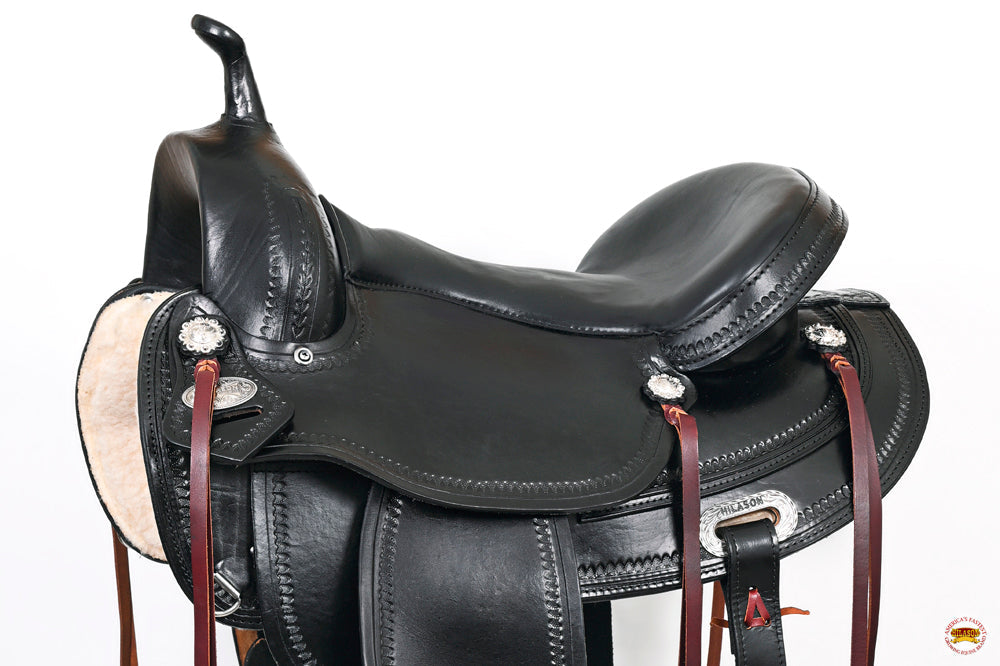HILASON Western Horse Saddle American Leather Flex Tree Trail &amp; Pleasure Black