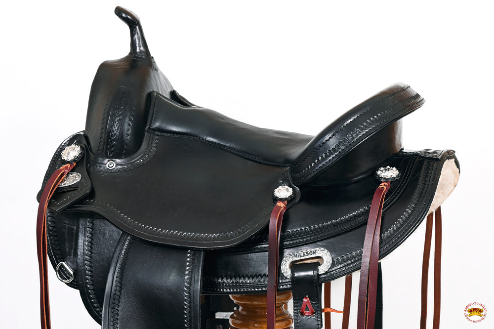 HILASON Western Horse Saddle American Leather Flex Tree Trail &amp; Pleasure Black
