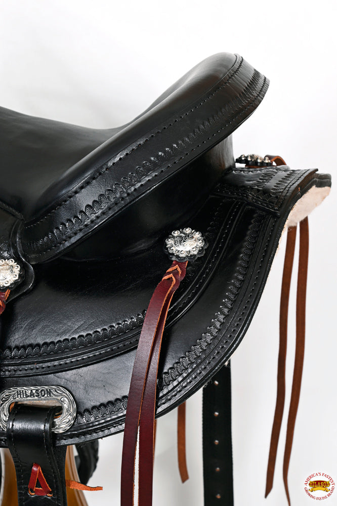 HILASON Western Horse Saddle American Leather Flex Tree Trail &amp; Pleasure Black