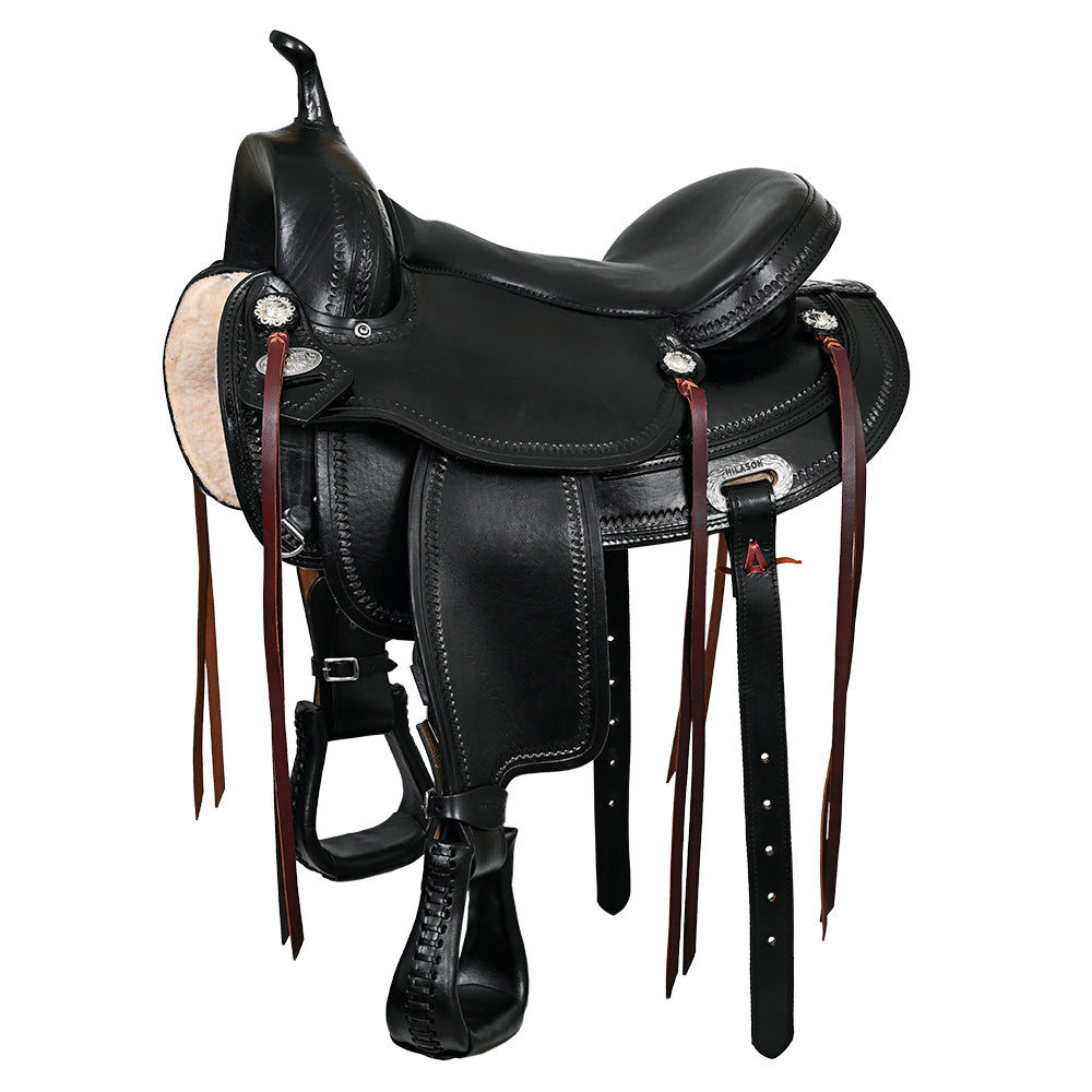 HILASON Western Horse Saddle American Leather Flex Tree Trail &amp; Pleasure Black
