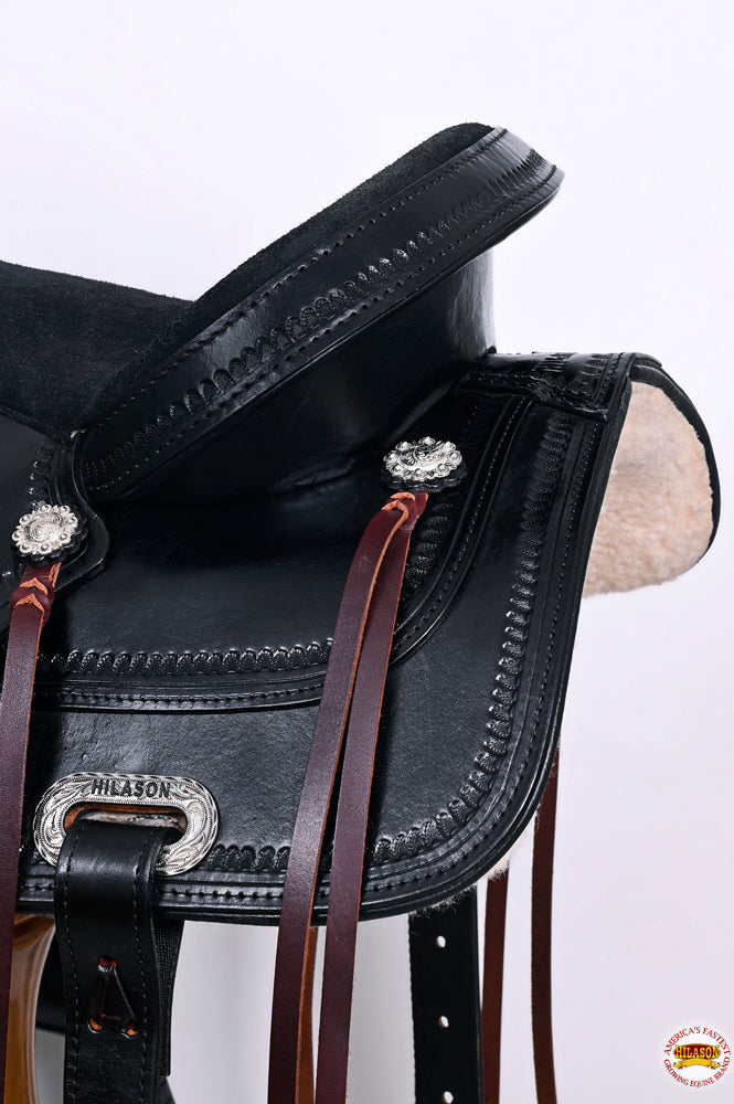HILASON Western Horse Saddle American Leather Flex Tree Trail &amp; Pleasure Black
