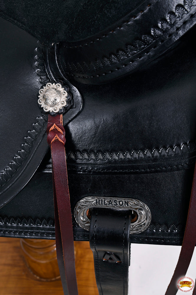HILASON Western Horse Saddle American Leather Flex Tree Trail &amp; Pleasure Black