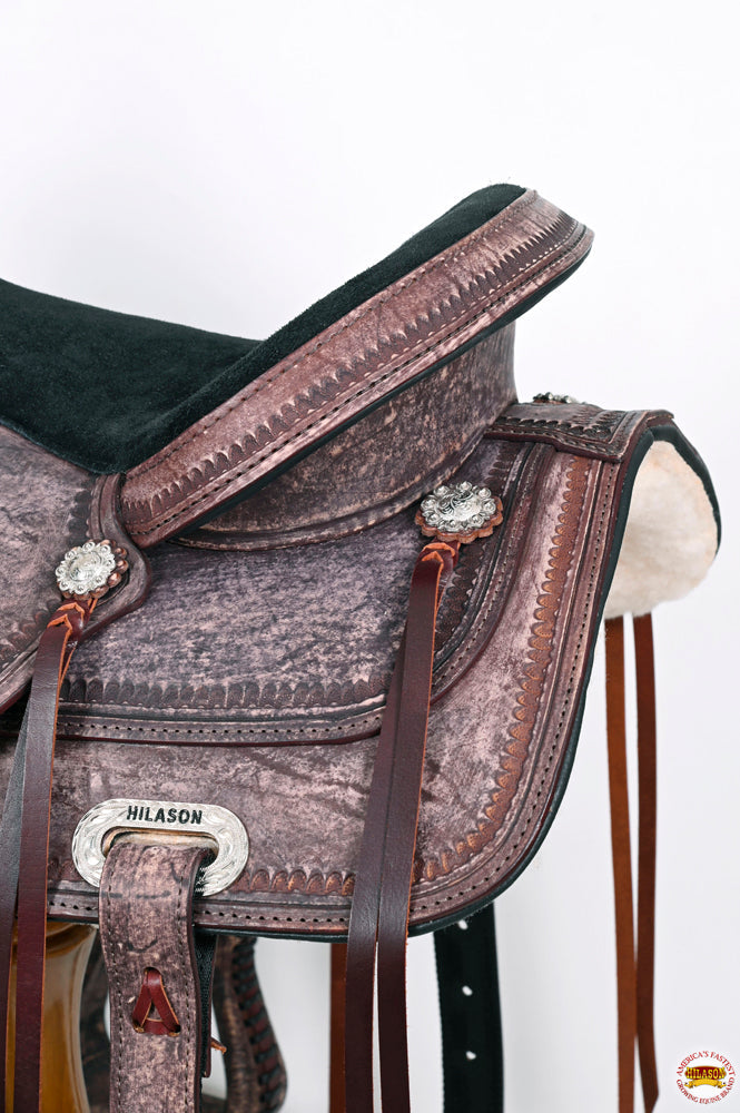 HILASON Western Horse Saddle American Leather Flex Tree Trail &amp; Pleasure Antique Brown