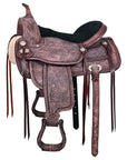 HILASON Western Horse Saddle American Leather Flex Tree Trail & Pleasure Antique Brown