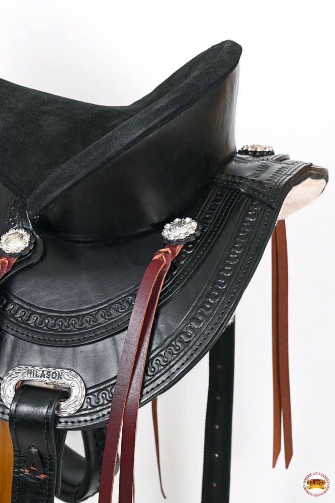 HILASON Western Horse Saddle American Leather Flex Tree Trail &amp; Pleasure Black
