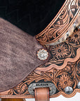 16 In HILASON Western Horse Saddle American Leather Flex Tree Trail & Pleasure Dark Brown