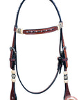 Western Headstall Horse Tack American Leather Dark Brown Rawhide Hilason