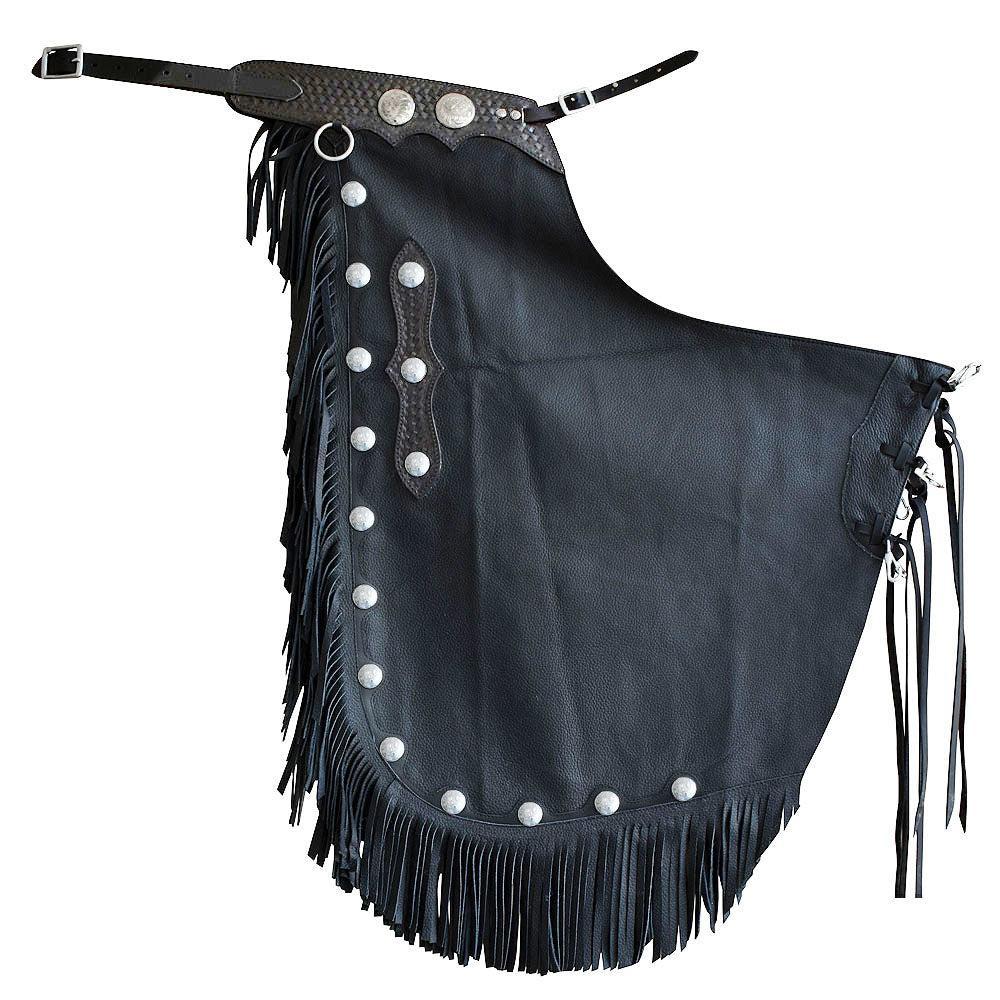 Hilason Western Adult Pro Rodeo Bronc Bull-Riding Genuine Leather Chinks Chaps