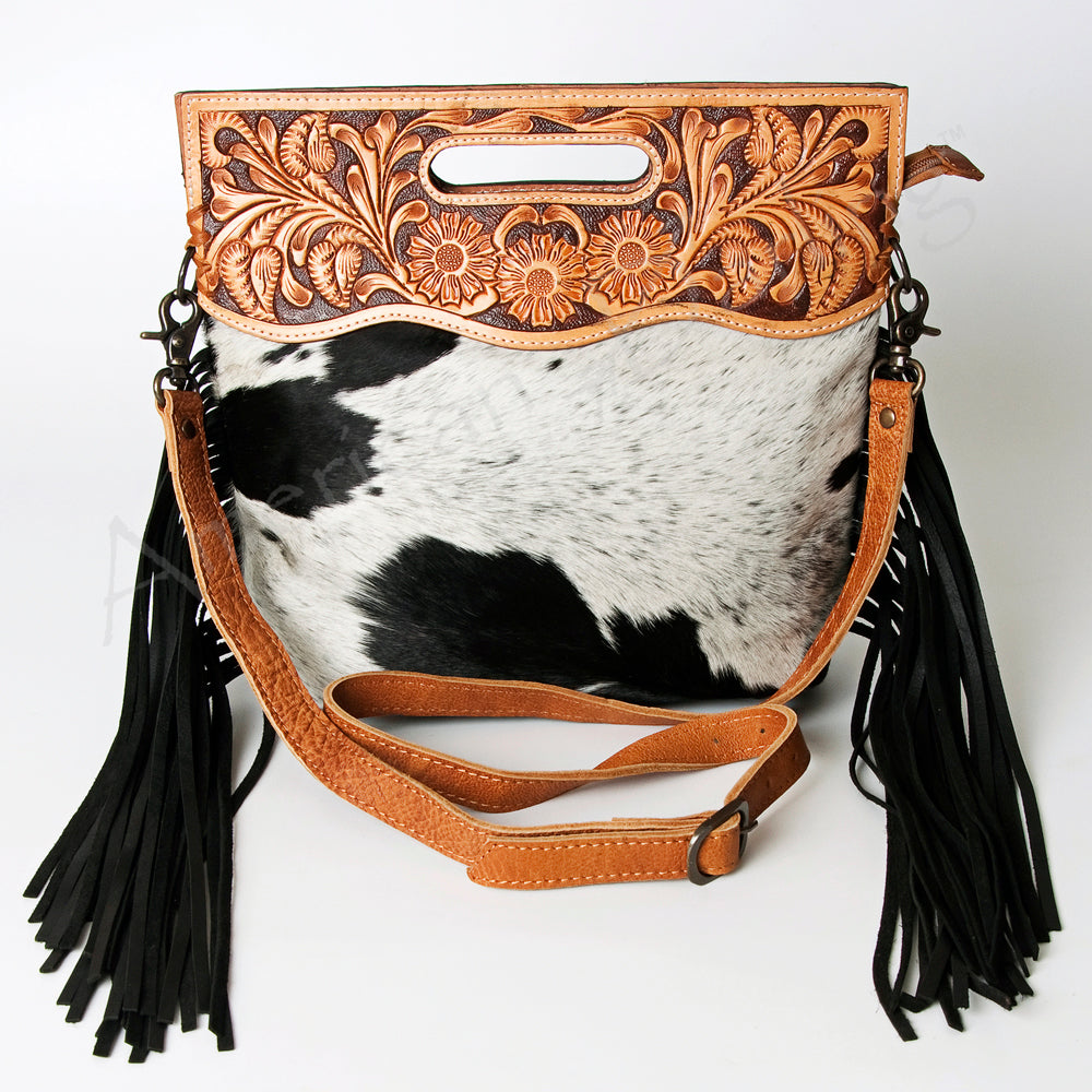 Hand Tooled Saddle Blanket Leather Western Clutch For Women